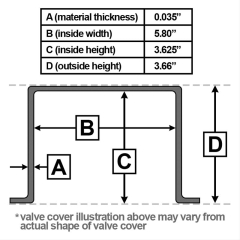 Ventildeckel - Valvecover  Chevy BB  Hoch Schwarz